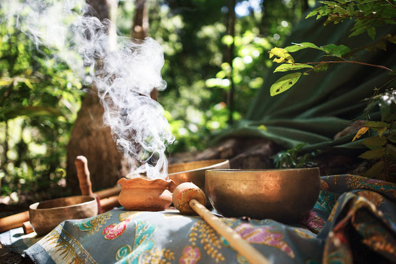 Tools used in a Shamanic healing ceremony.