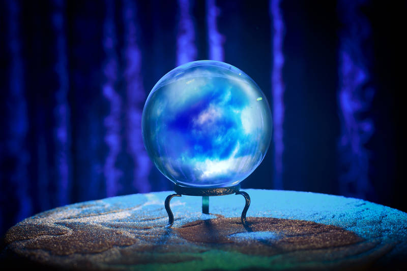A magical crystal ball used for crystal scrying divination.