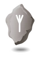 A grey Algiz rune used for rune casting. 