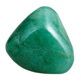 A green aventurine stone isolated on a white background. 