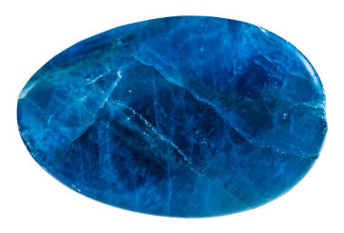 A beautiful blue Kyanite crystal isolated on a white background. 