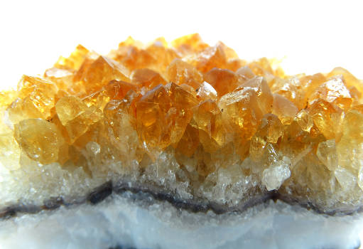 A macro shot of citrine crystal with magical and metaphysical properties. 