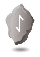 A grey Eihwaz rune isolated on white. 
