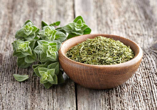 Fresh grinded oregano used for its magical properties in herbal magic. 