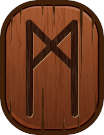 A magic wooden Mannaz rune used for rune casting divination. 