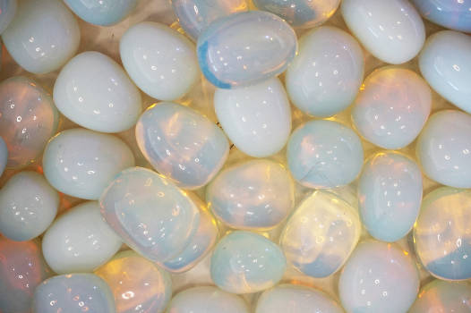 Colorful opalite stones with magical and metaphysical properties. 