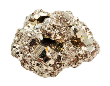 Pyrite isolated on a white background. 