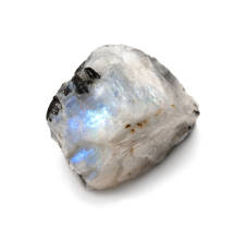 A rainbow moonstone crystal that can be used to help with depression. 