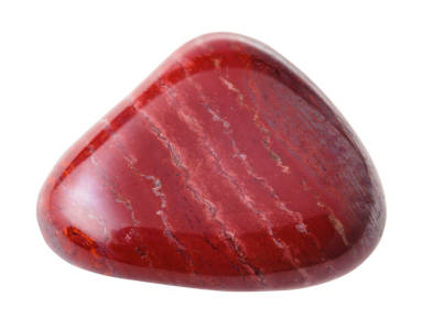 A red jasper stone isolated on a white background. 