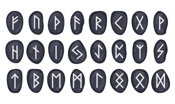 Magic runes used for rune casting divination. 