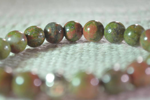 Unakite beads with magical and metaphysical properties. 