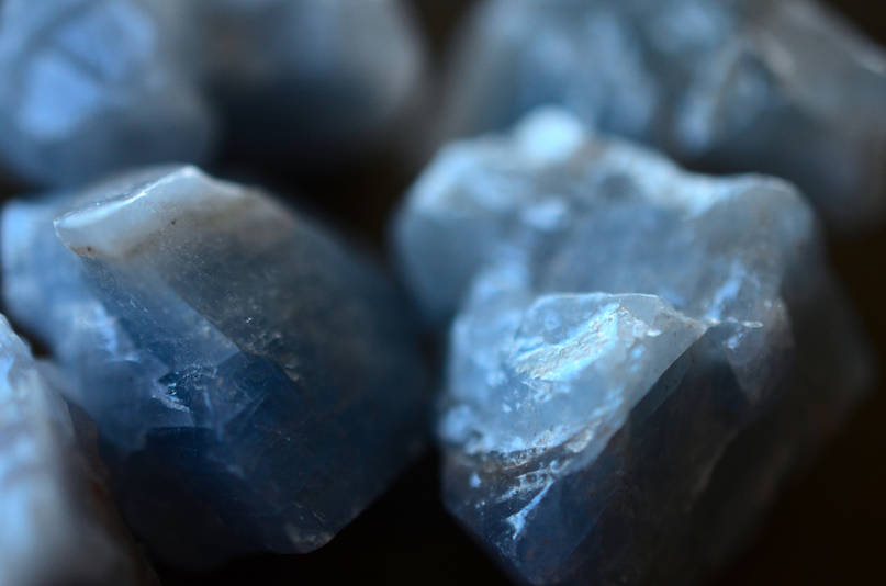 Blue calcite crystals with magical and metaphysical properties.