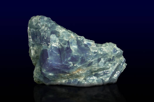 A blue calcite crystal with magical and metaphysical properties. 