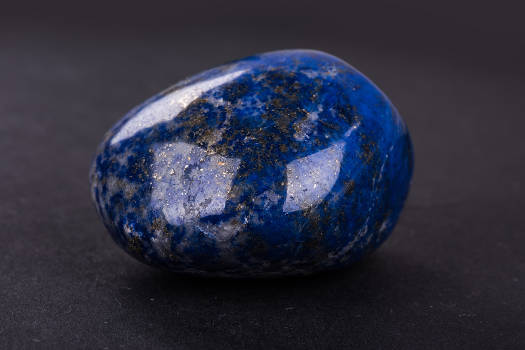 A blue lapis lazuli stone with magical and metaphysical properties. 