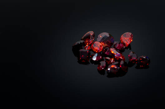 Red ruby crystals with magical and metaphysical properties. 