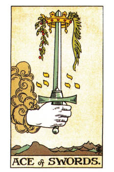 Ace of Swords Tarot Card. 