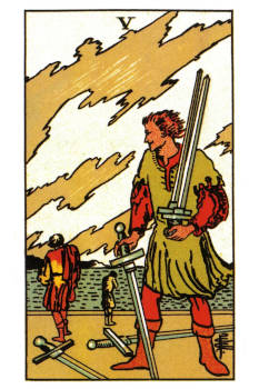Five of Swords Tarot Card. 