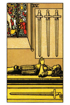 Four of Swords Tarot Card. 