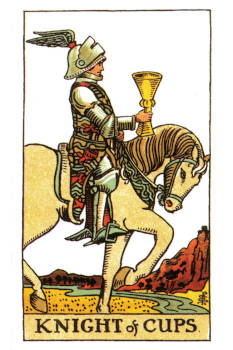 Knight of Cups Tarot Card. 