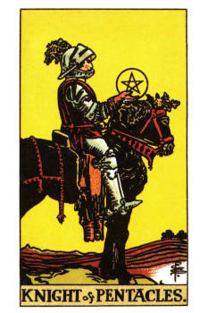 Knight of Pentacles Tarot Card. 