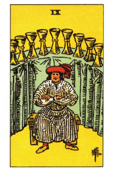 Nine of Cups Tarot Card. 
