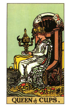 Queen of Cups Tarot Card. 