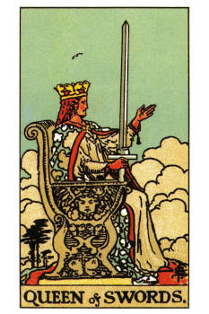 Queen of Swords Tarot Card. 