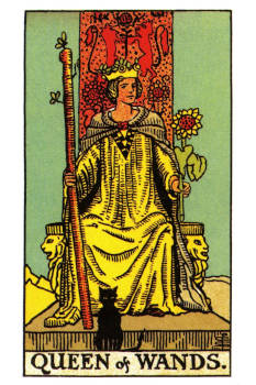 Queen of Wands Tarot Card. 