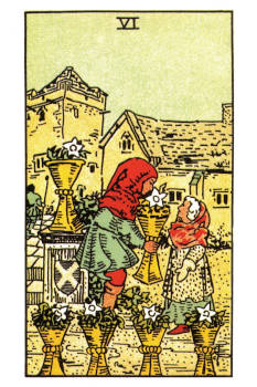 Six of Cups Tarot Card. 