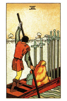 Six of Swords Tarot Card. 