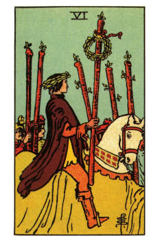Six of Wands Tarot Card. 