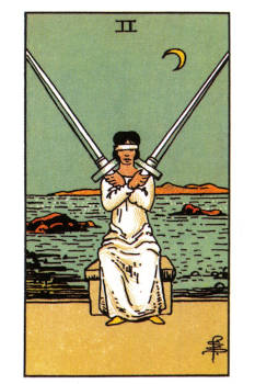 Two of Swords Tarot Card. 