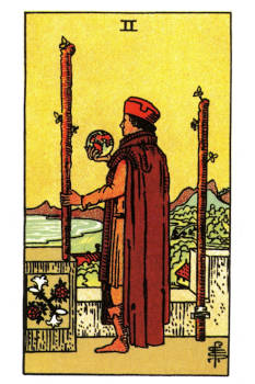 Two of Wands Tarot Card. 